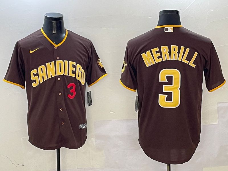 Men San Diego Padres #3 Merrill Brown Game 2025 Nike MLB Jersey style 6